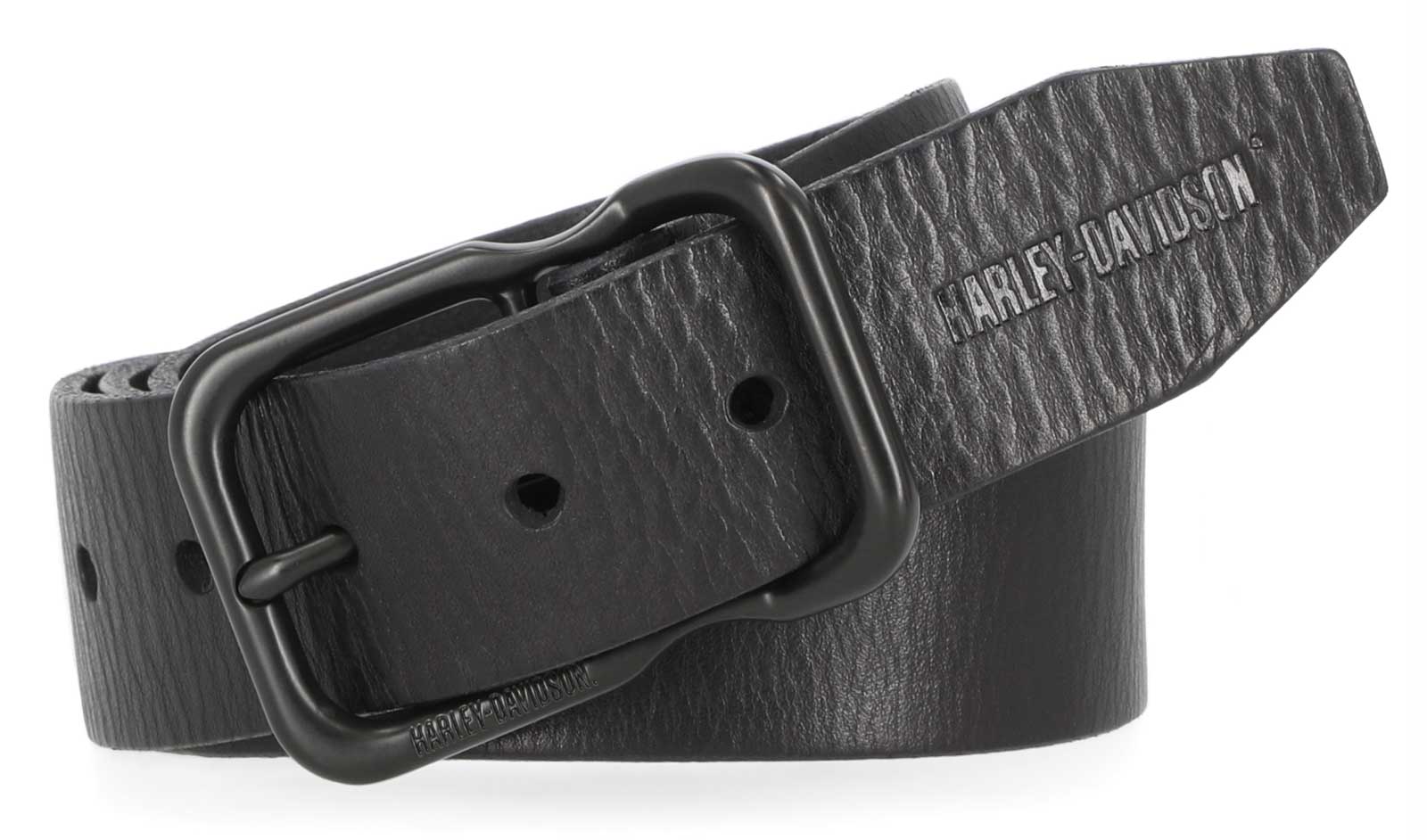 Harley-Davidson Men's Self Keeper Buckle Textured Leather Belt – Black - Wisconsin Harley-Davidson