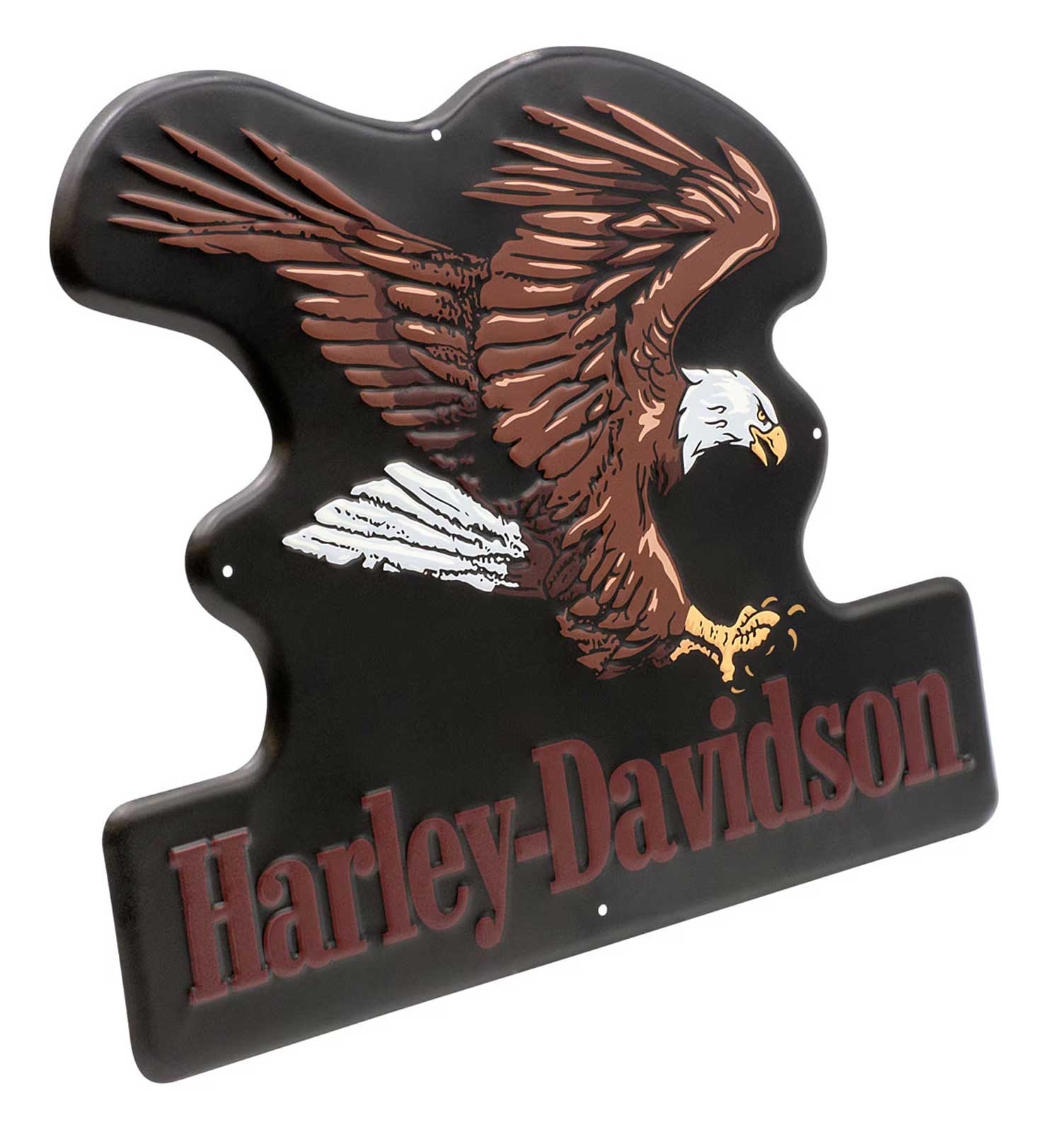 Harley-Davidson 右ミラー スクエア　イーグルデザイン Harley-Davidson® Embossed Tin Sign, Swooping Eagle Graphic, 17 x