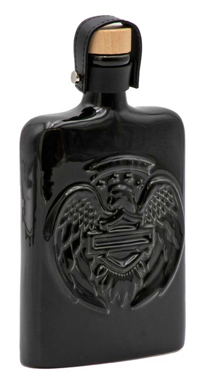 Harley-Davidson Free Shipping - Harley-Davidson Open Bar & Shield Eagle Ceramic Flask, Gloss Black – 14 oz. - Free Shipping on many products plus Orders Over $99