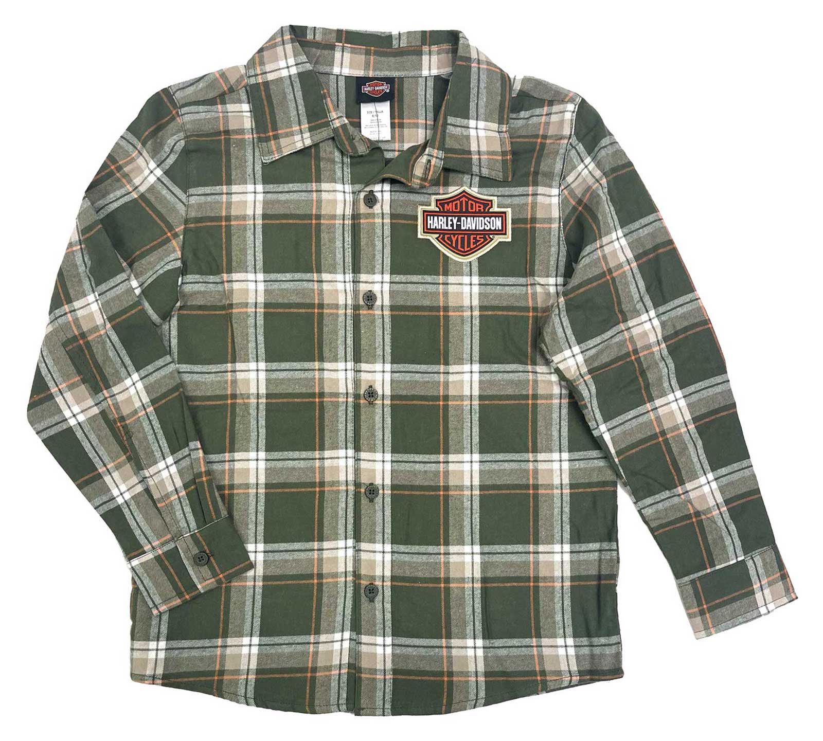 Harley-Davidson Little Boys' Bar & Shield Toddler Plaid Long Sleeve Shirt – Green - Wisconsin Harley-Davidson