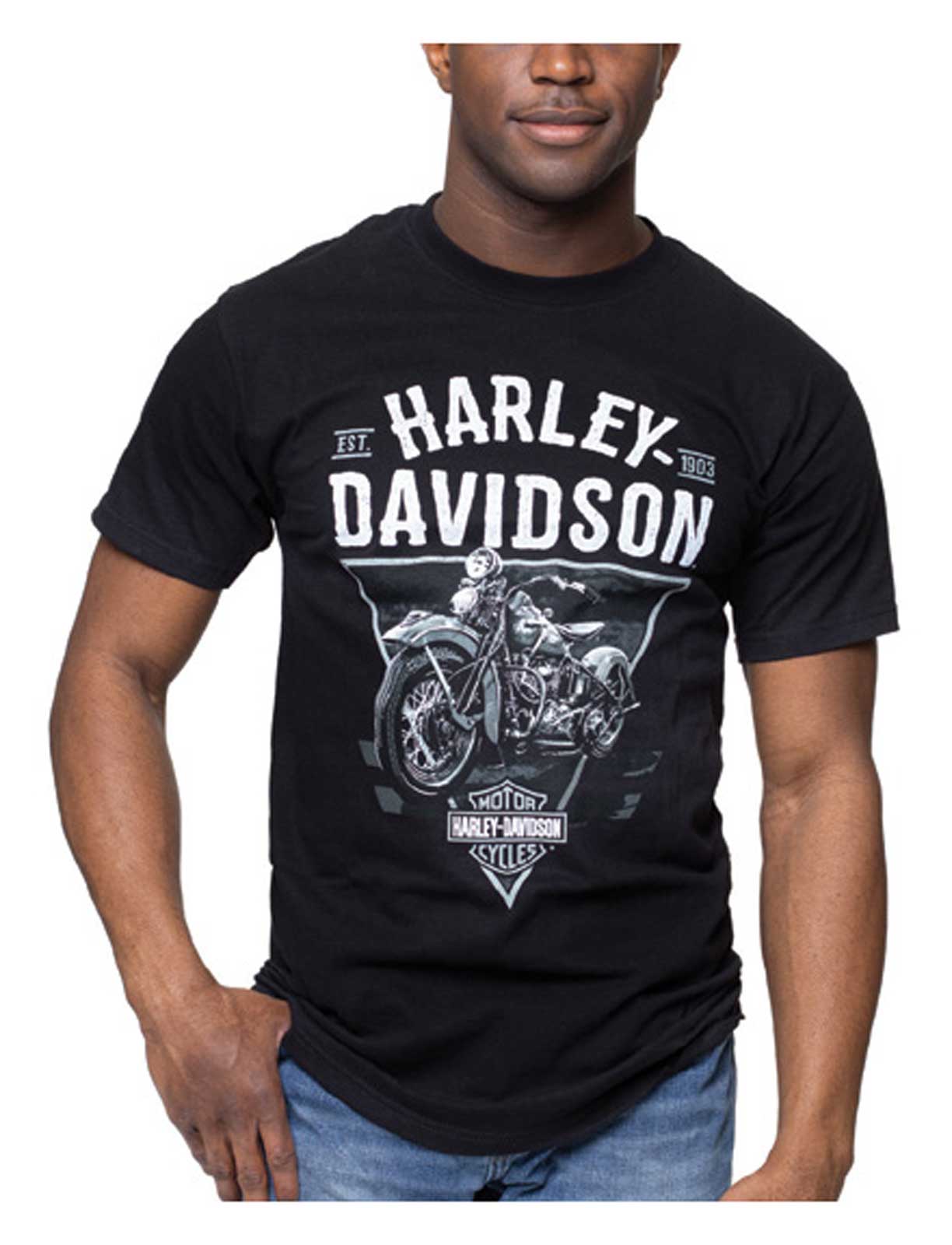 Harley-Davidson Men's The Classics Short Sleeve Crew-Neck T-Shirt - Black - Wisconsin Harley-Davidson