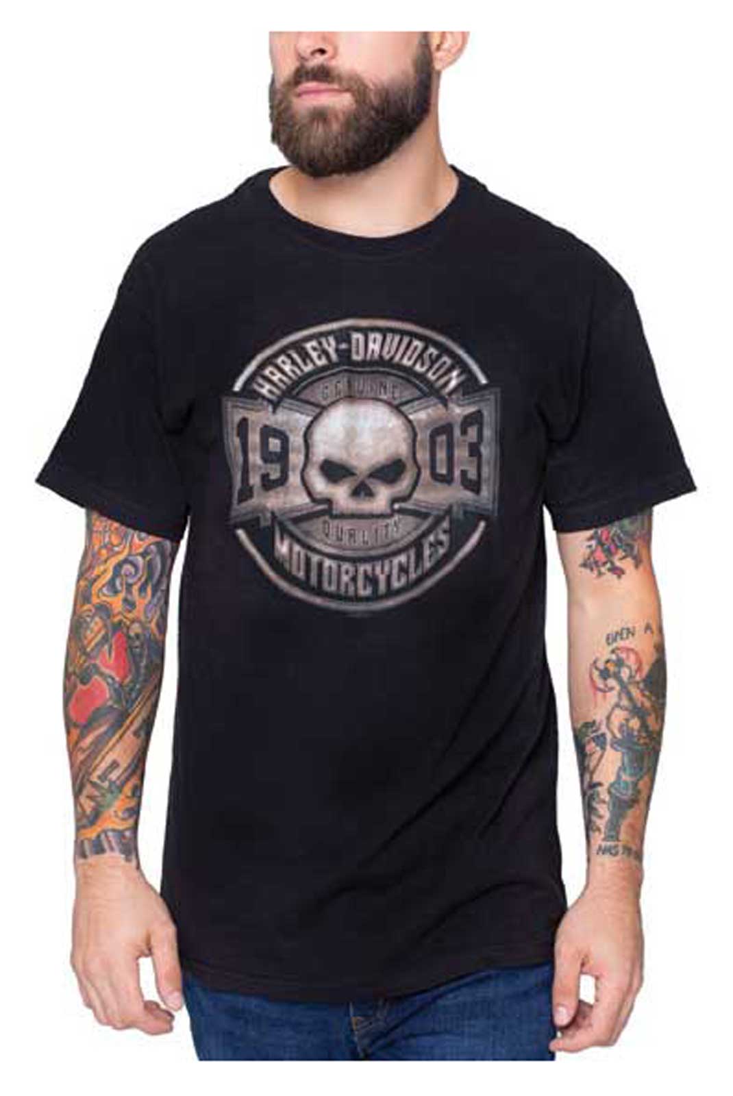 Harley-Davidson® Men's Rust Chrome Skull Short Sleeve Crew-Neck T