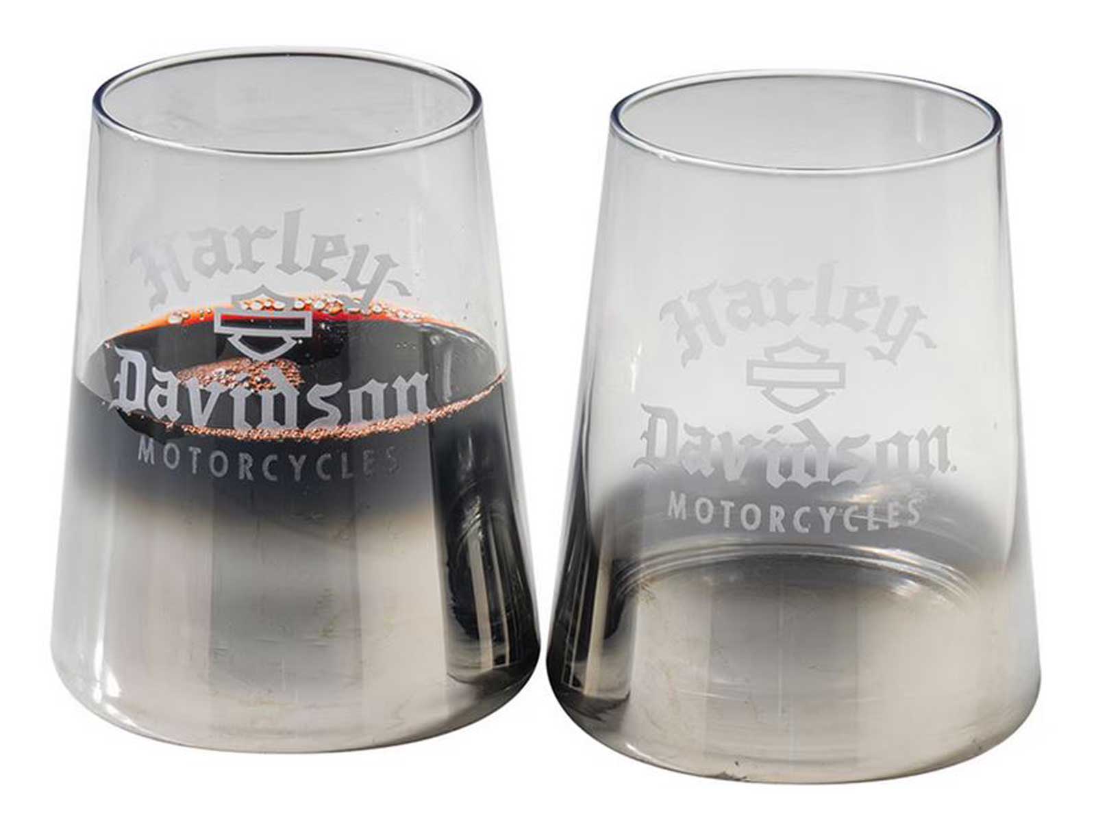 Harley-Davidson® 15 oz. Metallic Silver Ombre Stemless Wine
