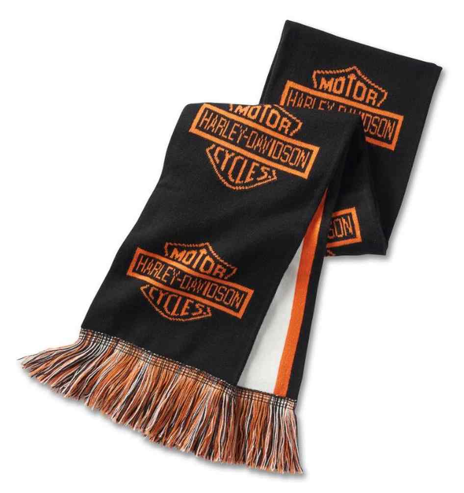 Harley-Davidson Men's Striker Bar & Shield Winter Scarf - Black 97627-25VM - Wisconsin Harley-Davidson