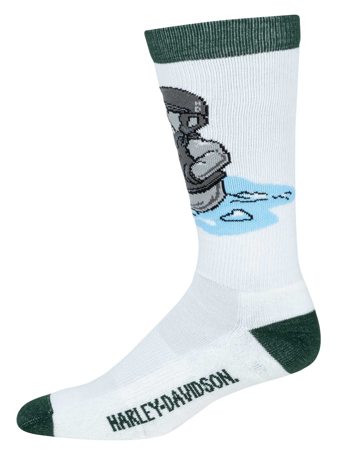 Harley-Davidson Men's Snowman Biker Moisture Wicking Riding Socks – White - Wisconsin Harley-Davidson