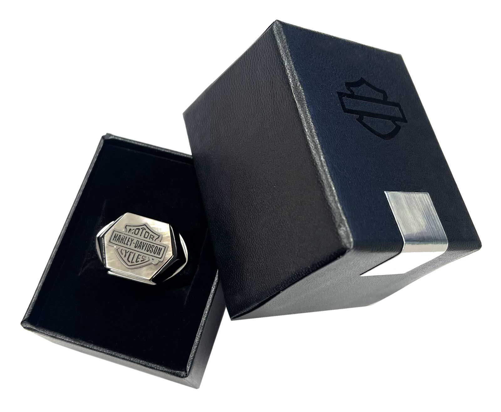 Harley-Davidson® Men's Black Mother of Pearl Bar & Shield