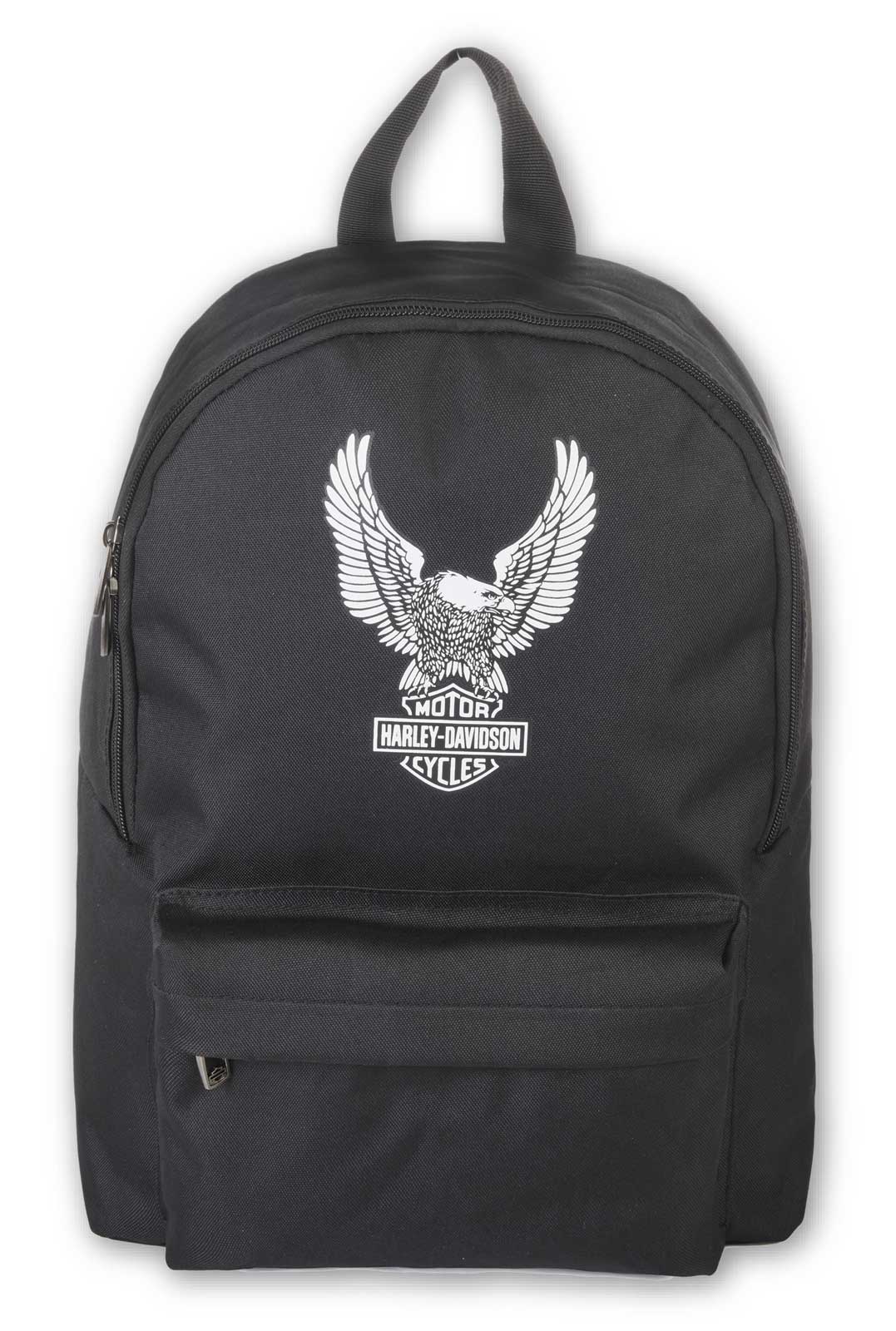 Harley-Davidson Eagle Rugged Graphic Backpack w/Padded Adjustable Straps - Black - Wisconsin Harley-Davidson