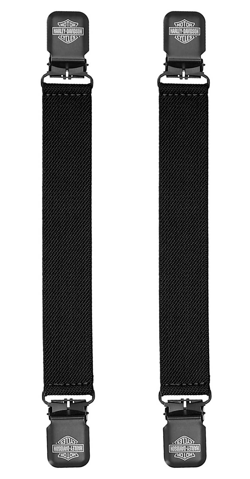 Harley-Davidson Men's Etched Bar & Shield Logo Elastic Boot Clips - Black - Wisconsin Harley-Davidson