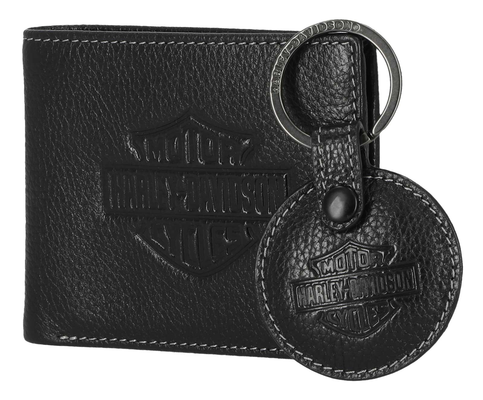 Harley-Davidson Free Shipping - Harley-Davidson Men's Boxed Leather Billfold Wallet & Key Fob Set - Black - Free Shipping on many products plus Orders Over $99