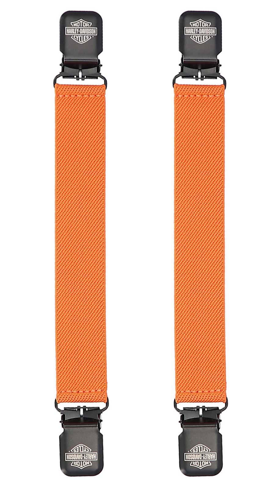 Harley-Davidson Men's Etched Bar & Shield Logo Elastic Boot Clips – Orange - Wisconsin Harley-Davidson