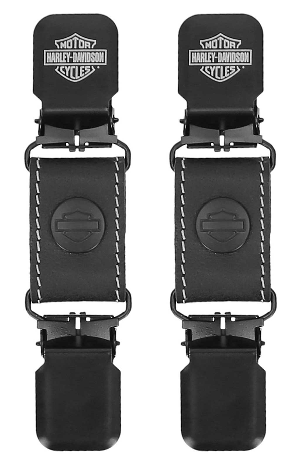 Harley-Davidson Men's Etched Bar & Shield Logo Leather Boot Clips – Black - Wisconsin Harley-Davidson