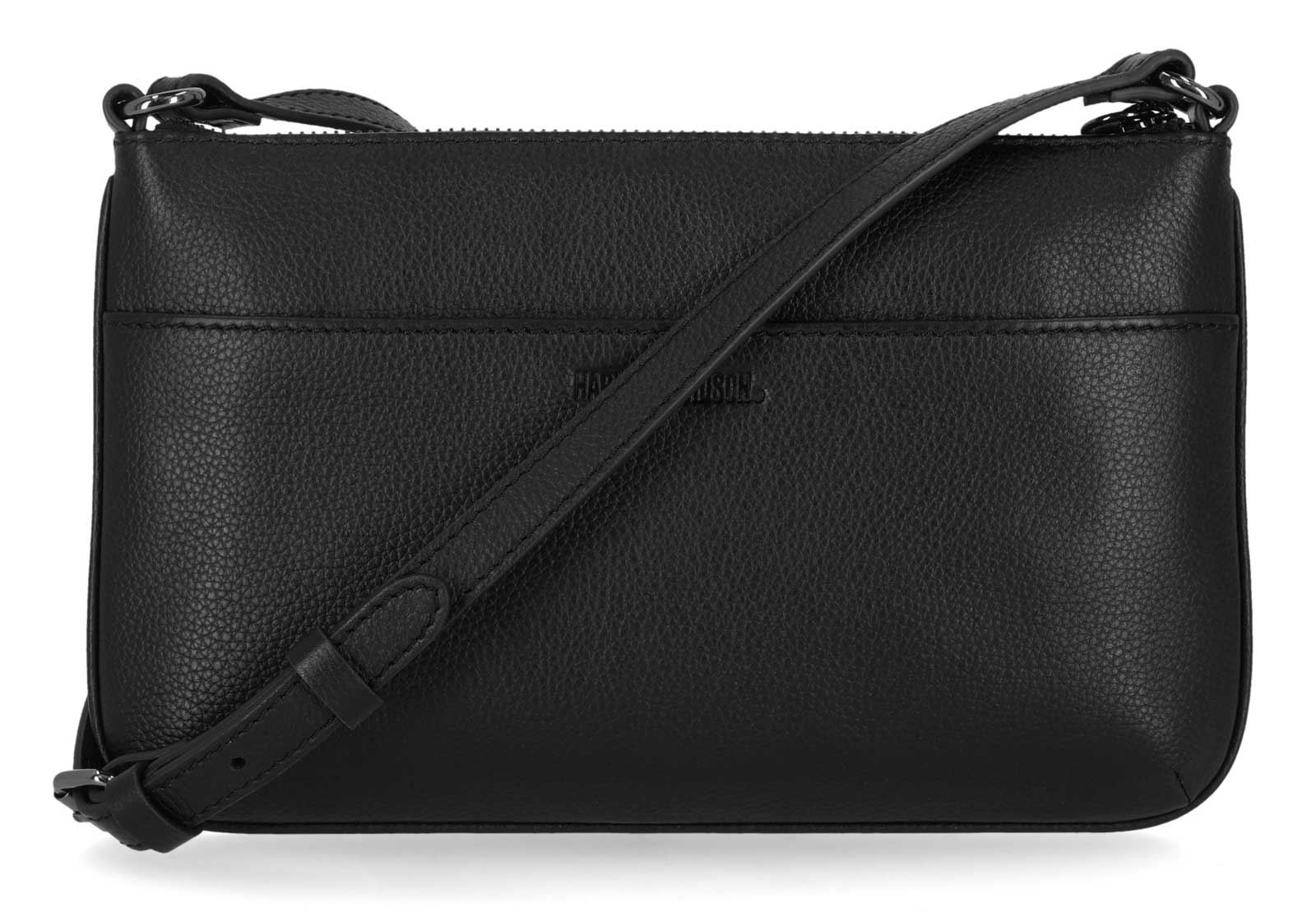 Harley-Davidson Women's Push Lock Pebble Leather Crossbody Purse - Black - No Hassle Returns at Wisconsin Harley