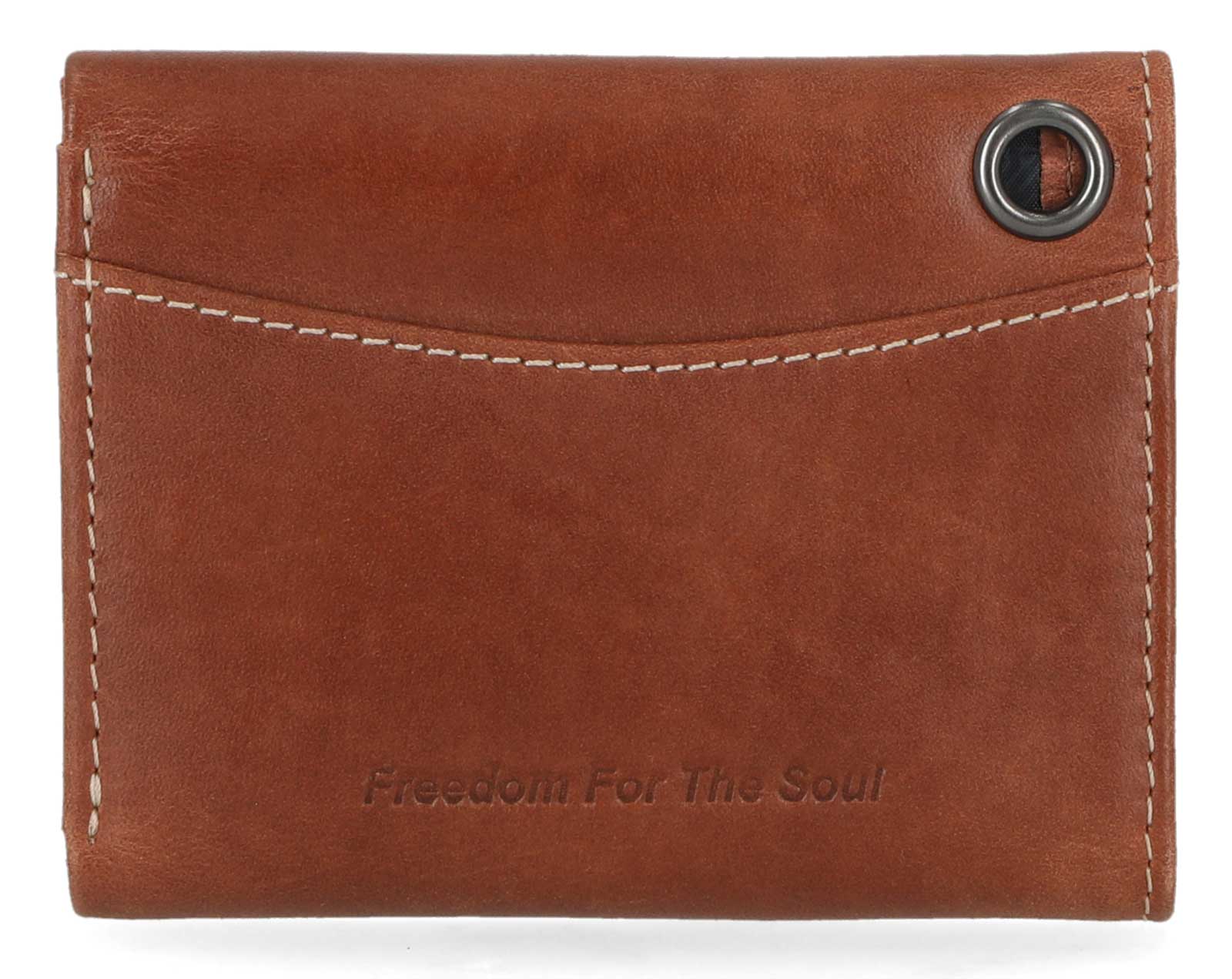 Harley-Davidson Men's Embossed Willie G Skull Tri-Fold Leather Wallet - Brown - No Hassle Returns at Wisconsin Harley