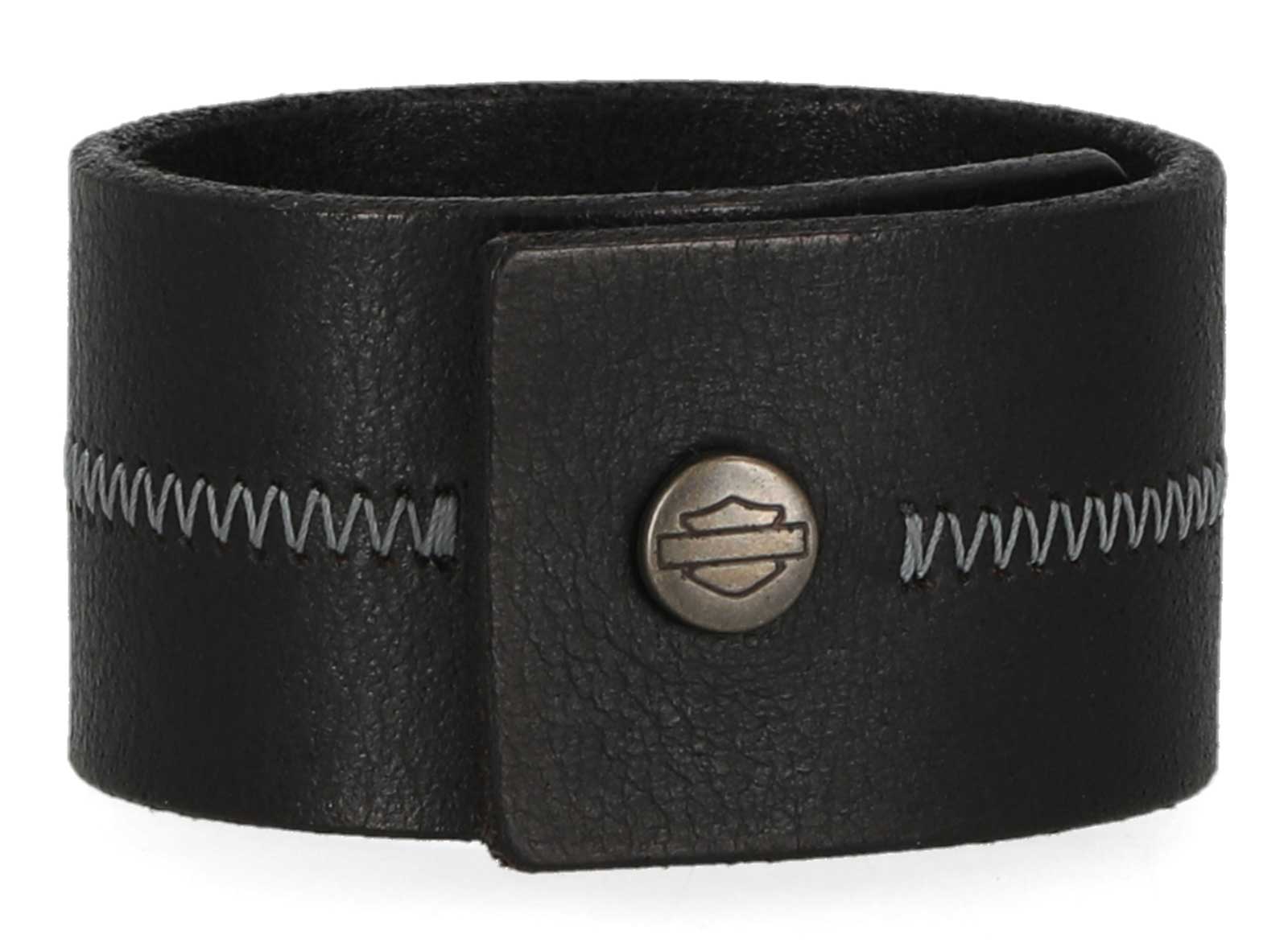 Harley-Davidson Free Shipping - Harley-Davidson Men's Bar & Shield Stitch Genuine Leather Adjustable Cuff, Black - Free Shipping on many products plus Orders Over $99