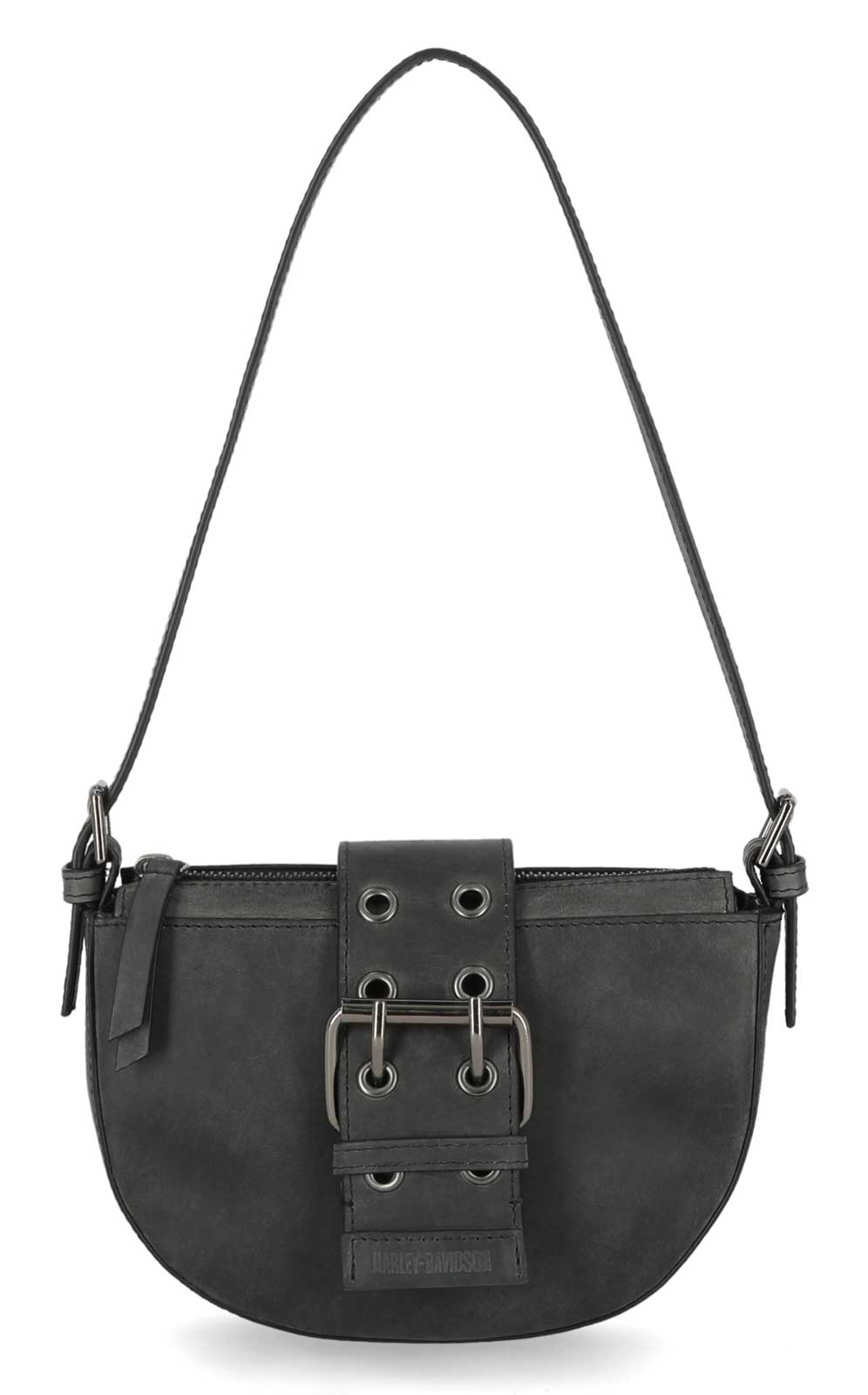 Harley-Davidson Women's Buckle Closure Genuine Leather Mini Bag - Black - Wisconsin Harley-Davidson