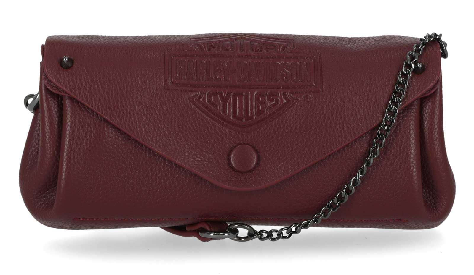 Harley-Davidson Women's Bar & Shield Leather Flap Crossbody Purse - Oxblood - Wisconsin Harley-Davidson