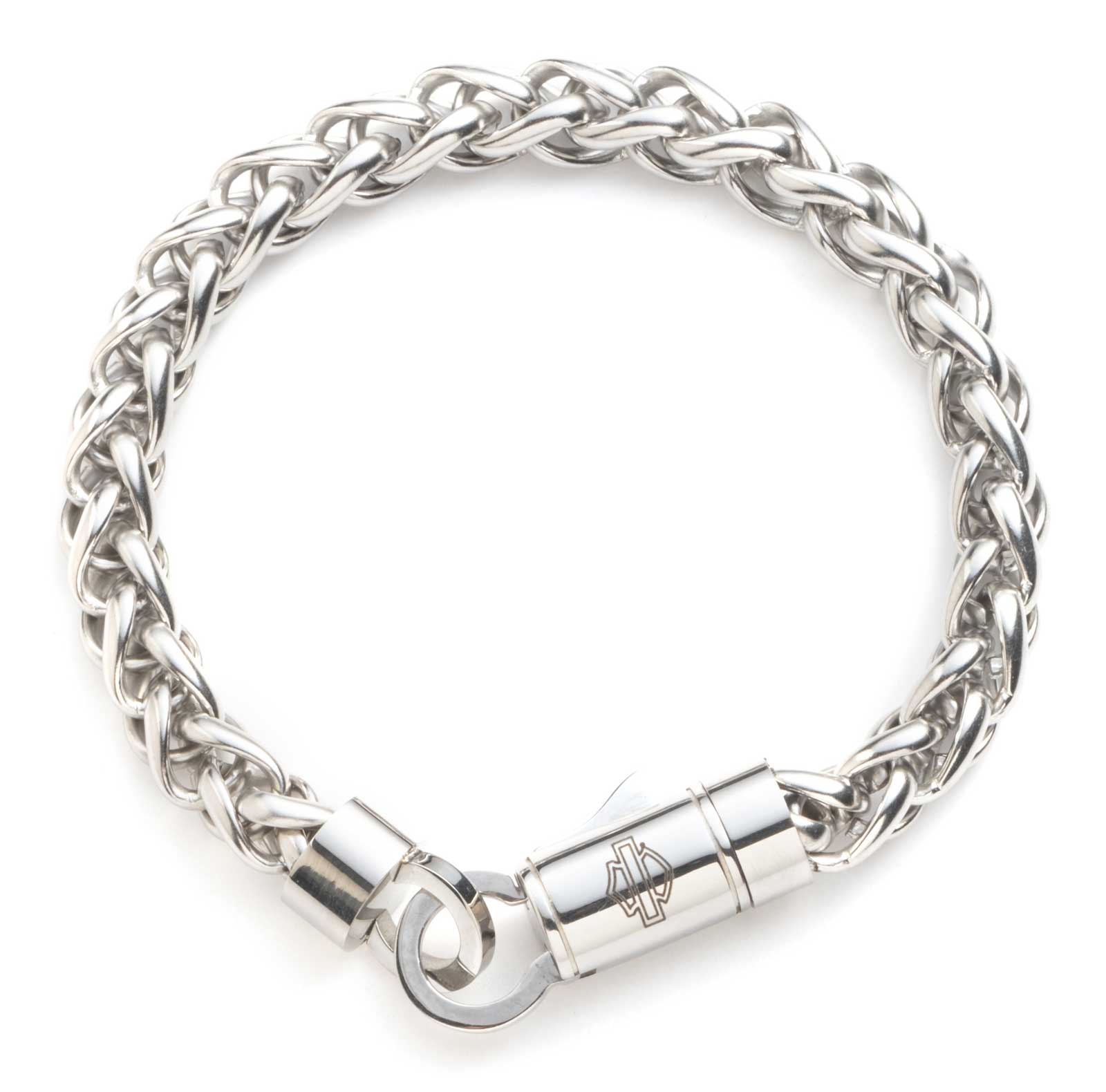 Harley-Davidson Men's 9 in. Wheat Chain Bar & Shield Logo Flex Bracelet - Wisconsin Harley-Davidson