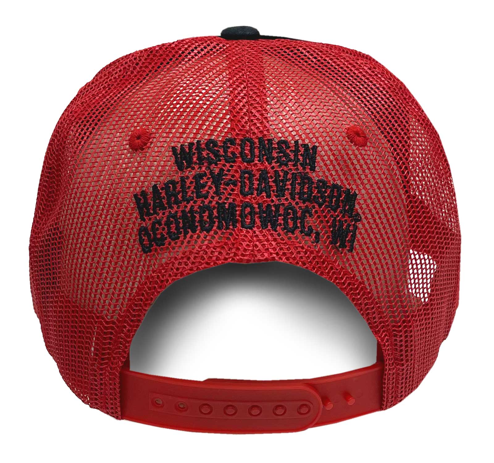 Harley-Davidson Free Shipping - Harley-Davidson Men's Sulk Bar & Shield Snapback Mesh Trucker Hat - Black/Red - Free Shipping on many products plus Orders Over $99