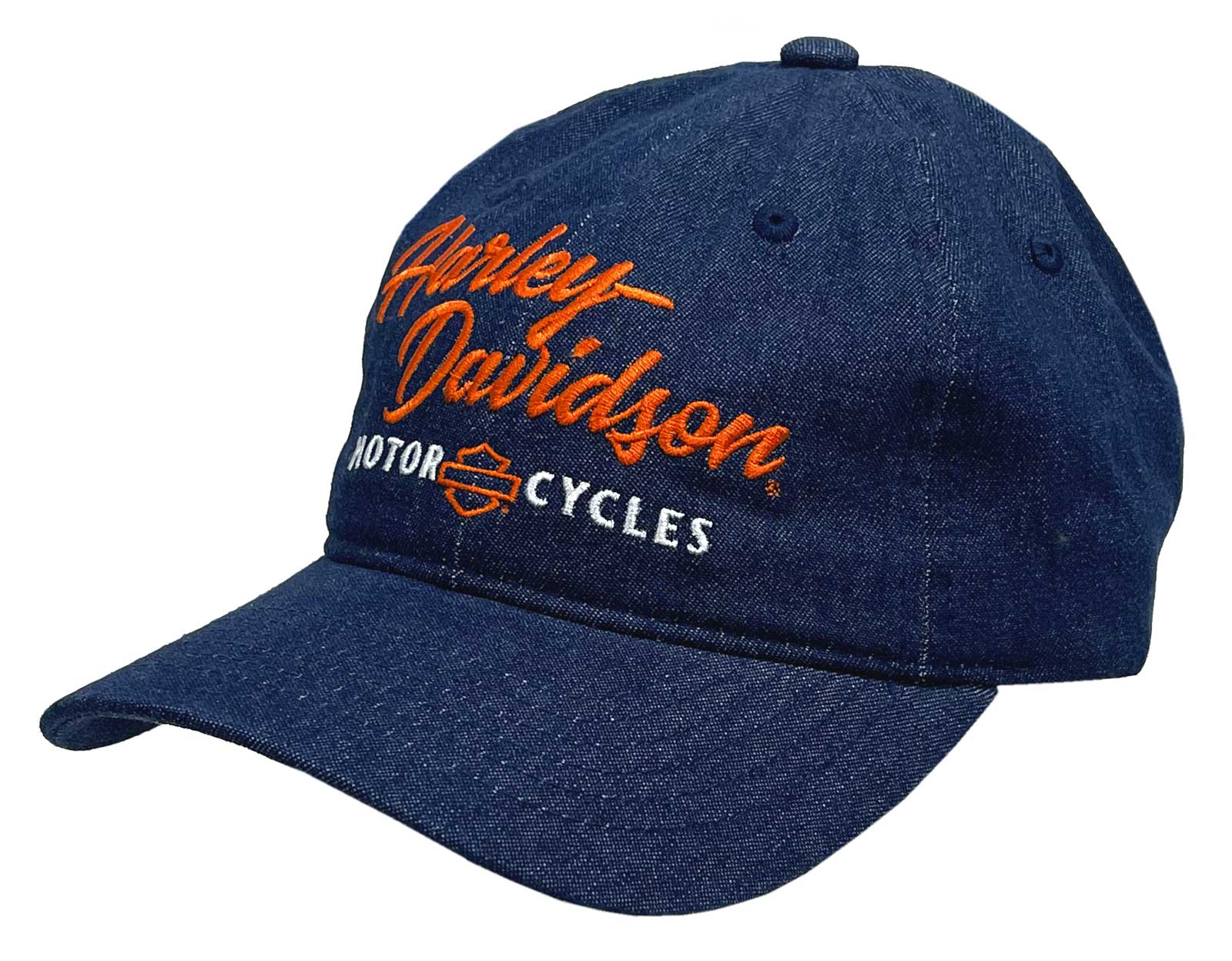Harley-Davidson Men's Back Roads Adjustable Slide Baseball Cap - Blue Denim - Wisconsin Harley-Davidson