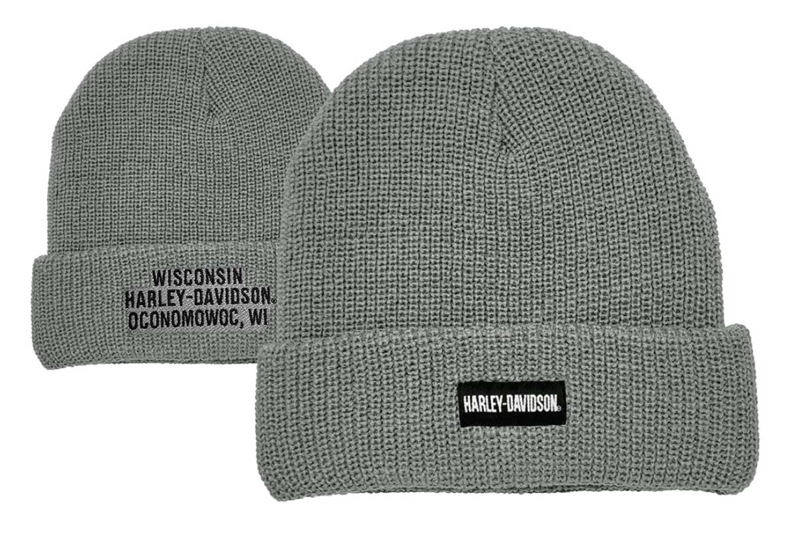 Harley-Davidson Free Shipping - Harley-Davidson Men's Cords H-D Tag Cuffed Acrylic Winter Beanie Hat - Gray - Free Shipping on many products plus Orders Over $99