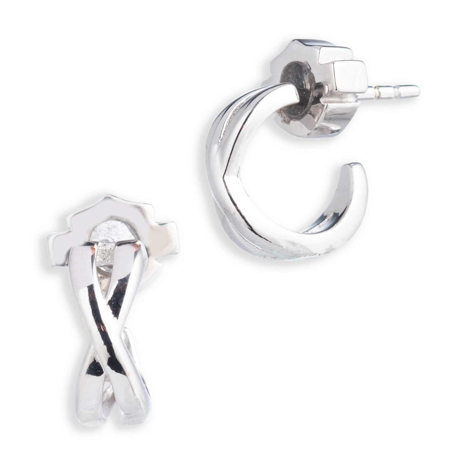 Harley-Davidson Women's Infinity Huggie Hoop Earrings - Sterling Silver - Wisconsin Harley-Davidson