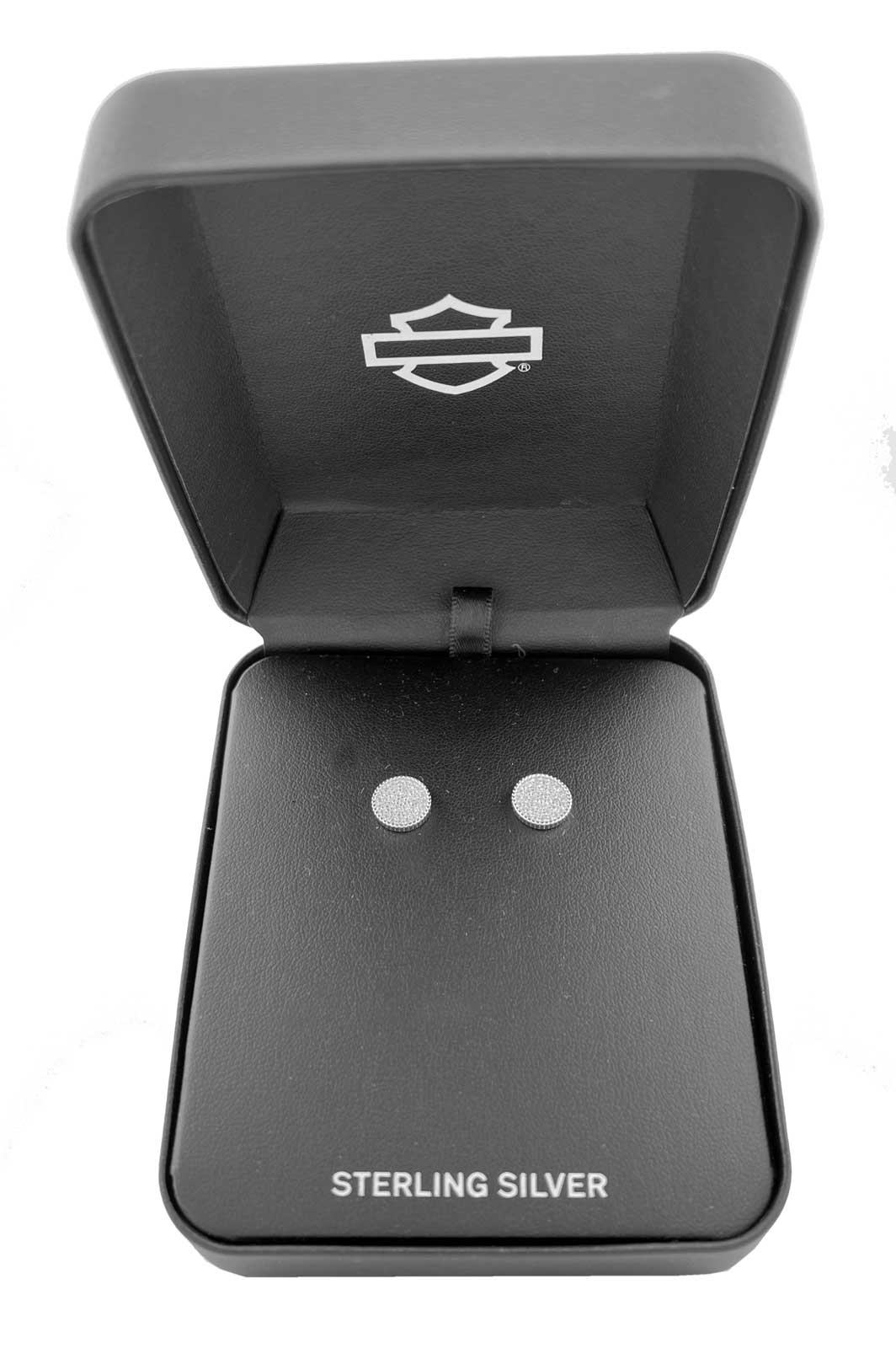 Harley-Davidson Free Shipping - Harley-Davidson Women's Crystal Pave Disc Stud Earrings - Sterling Silver - Free Shipping on many products plus Orders Over $99