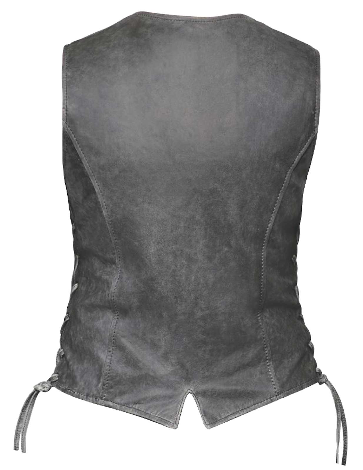 Harley-Davidson Free Shipping - Derringer Women's Traditional Premium Lambskin Leather Motorcycle Vest - Gray - Free Shipping on many products plus Orders Over $99