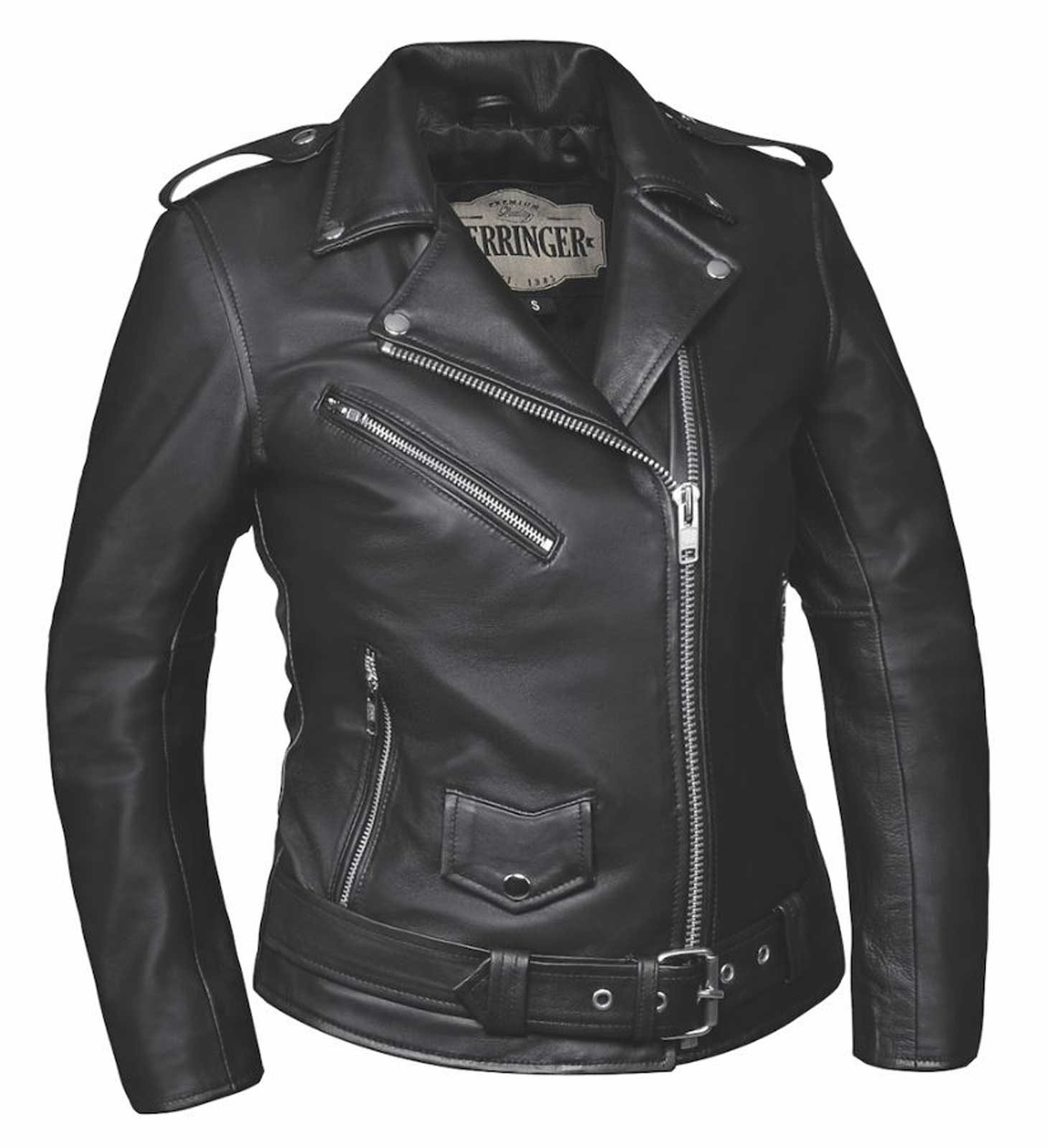 Derringer Women's Biker Premium Lambskin Leather Motorcycle Jacket