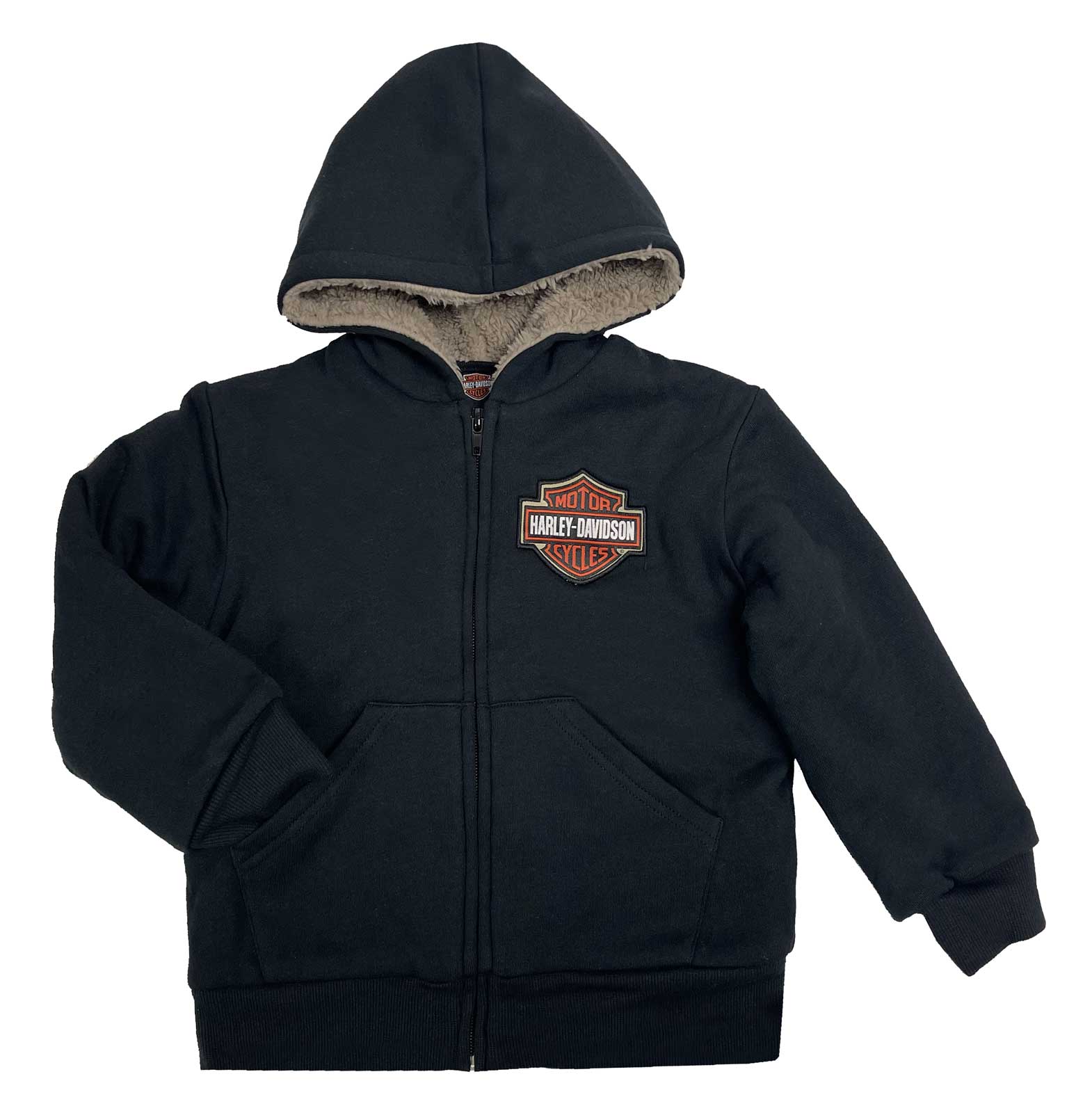 Harley-Davidson Little Boys' Bar & Shield Hooded Jacket Sherpa Lined w/ Graphics - Wisconsin Harley-Davidson