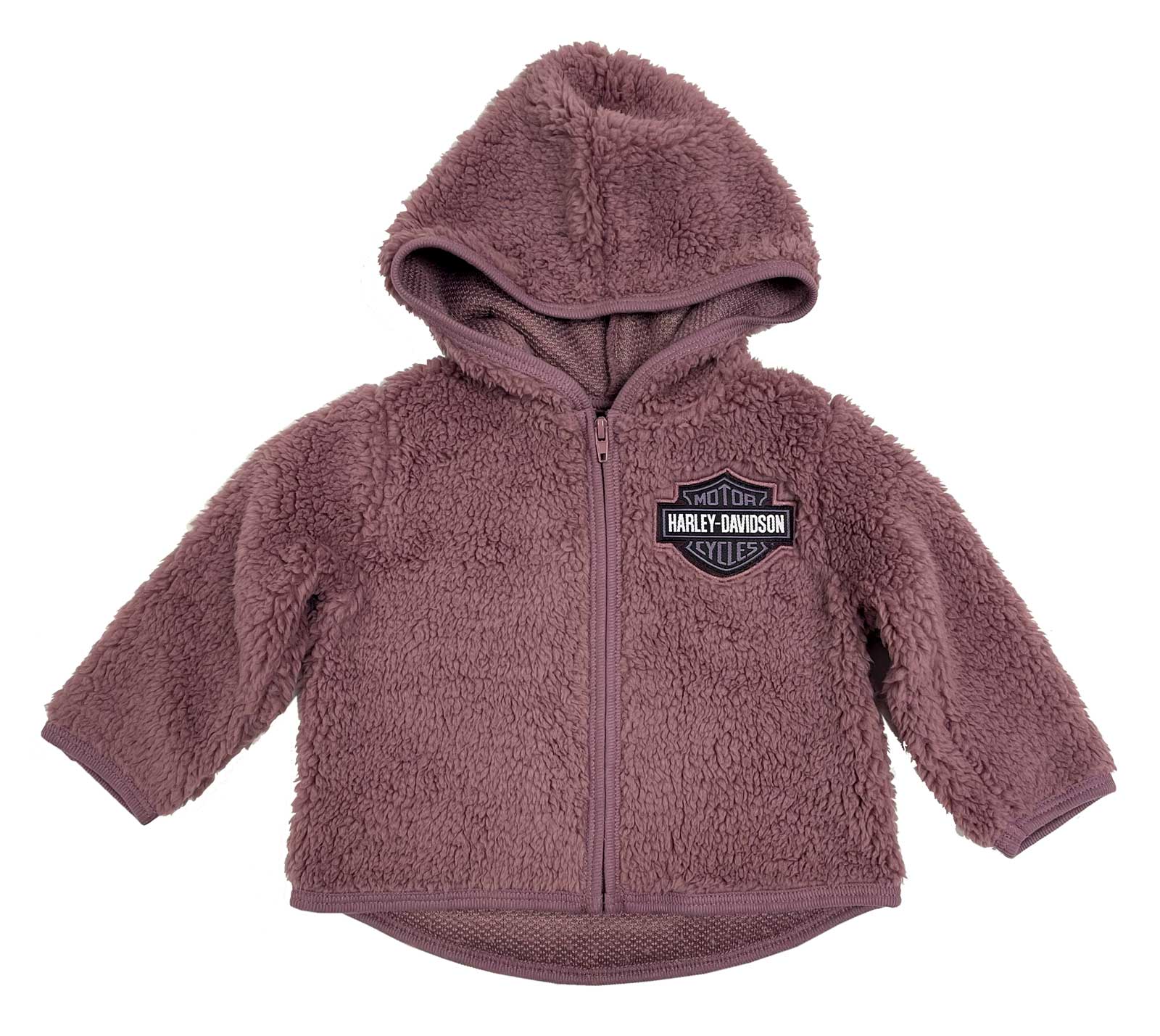 Harley-Davidson Baby Girls' Bar & Shield Sherpa Hooded Zip Jacket - Purple - Wisconsin Harley-Davidson