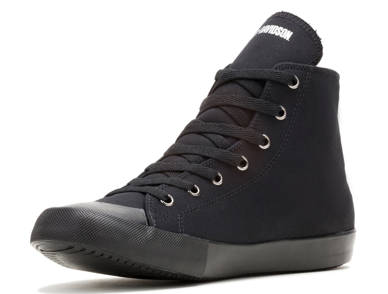 Harley-Davidson Free Shipping - Harley-Davidson Men's Nathan Chrome High-Top Black Canvas Sneakers, D93810 - Free Shipping on many products plus Orders Over $99