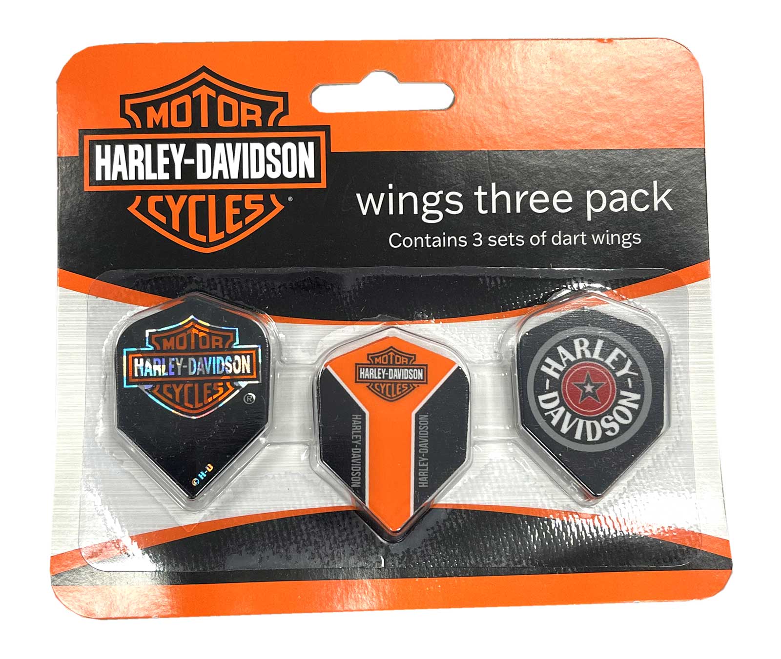 Harley-Davidson Wings Assorted Dart Standard Flights Pack - 3 Sets, Black 644-E - Wisconsin Harley-Davidson