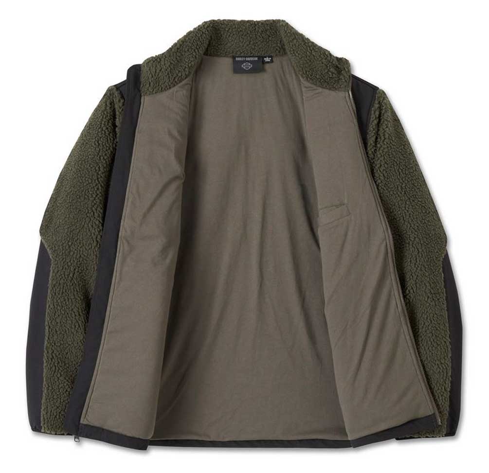 Harley-Davidson® Men's Sherpa Full Zip Casual Jacket - Green 96110