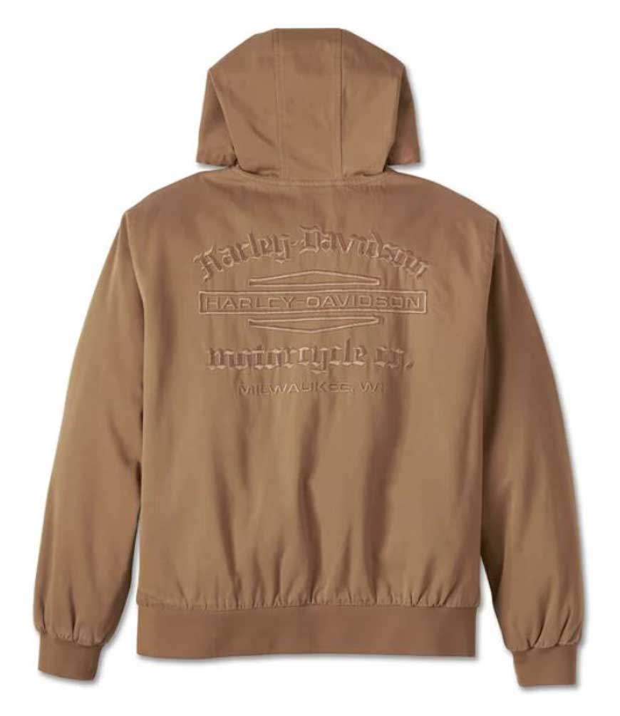 Harley-Davidson® Men's Bar & Shield Workwear Hooded Jacket, Toffee
