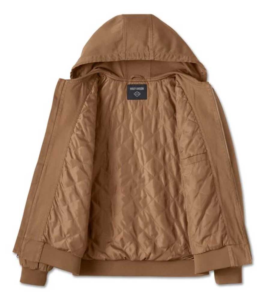 Harley-Davidson® Men's Bar & Shield Workwear Hooded Jacket, Toffee