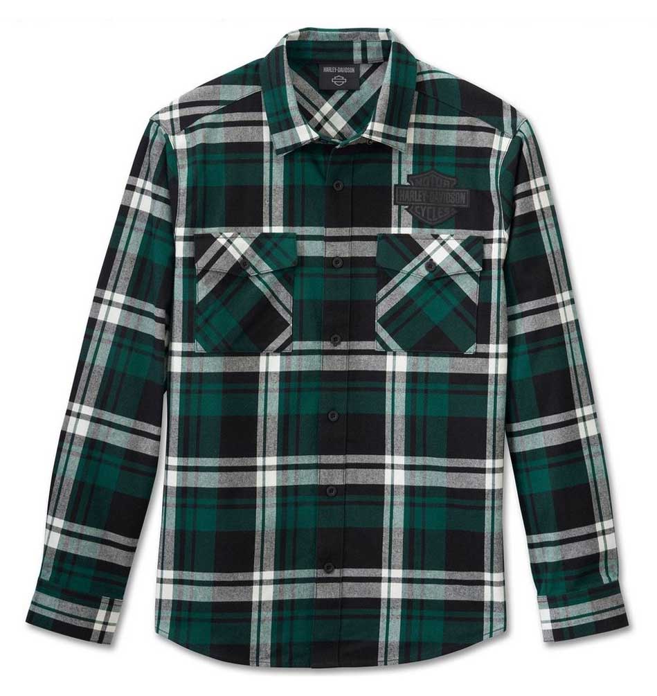 Harley-Davidson® Men's Bar & Shield Plaid Flannel Shirt