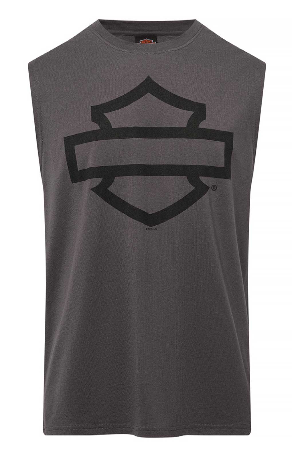 Harley-Davidson Men's Open Bar & Shield Sleeveless Muscle Shirt, Charcoal - Wisconsin Harley-Davidson