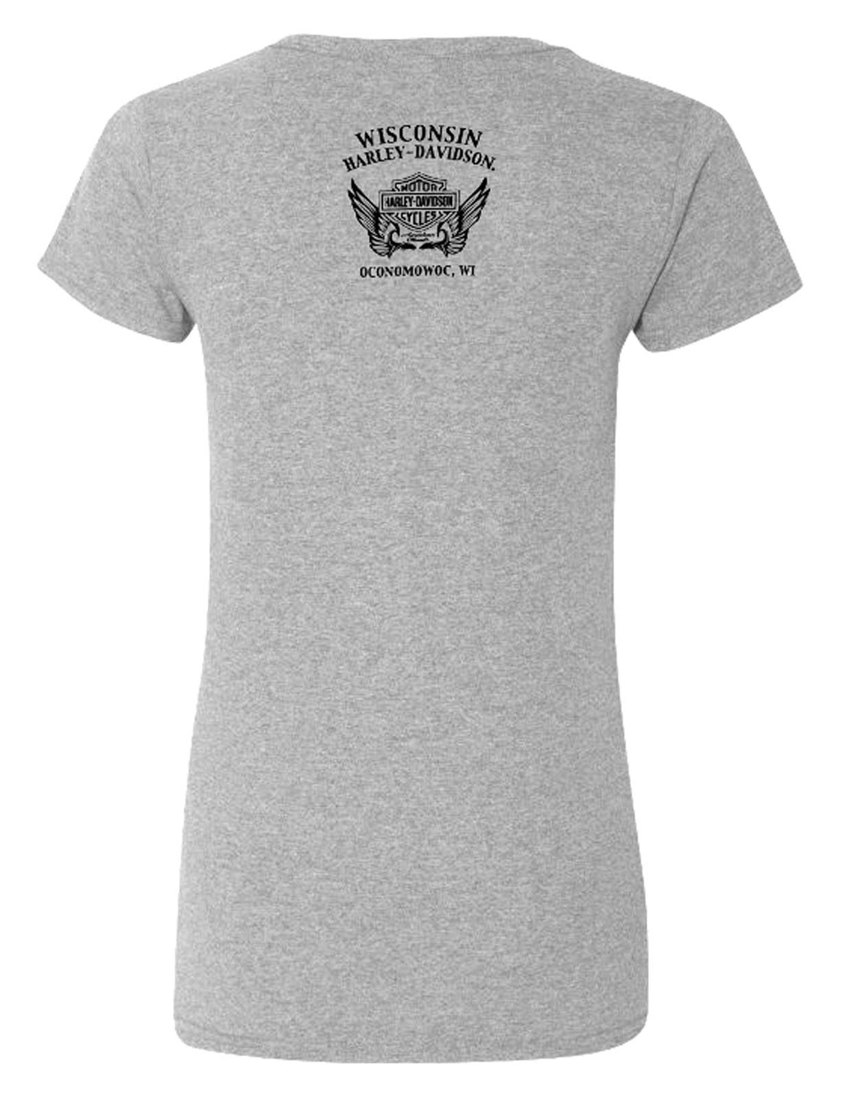 Harley-Davidson Free Shipping - Harley-Davidson Women's Bar & Shield Logo On Gray Short Sleeve V-Neck T-Shirt - Free Shipping on many products plus Orders Over $99