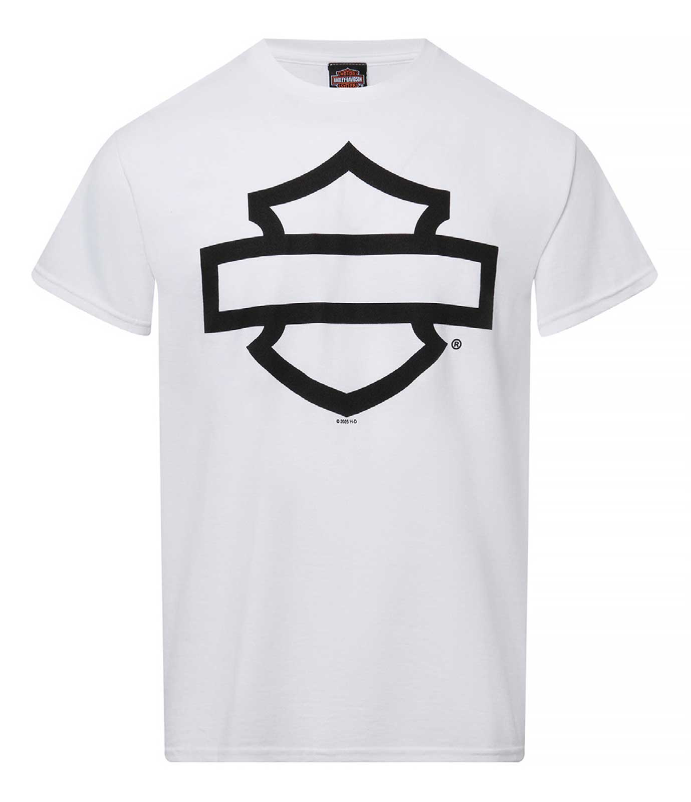 Harley-Davidson Men's Open Bar & Shield On White Short Sleeve Crew-Neck T-Shirt - Wisconsin Harley-Davidson