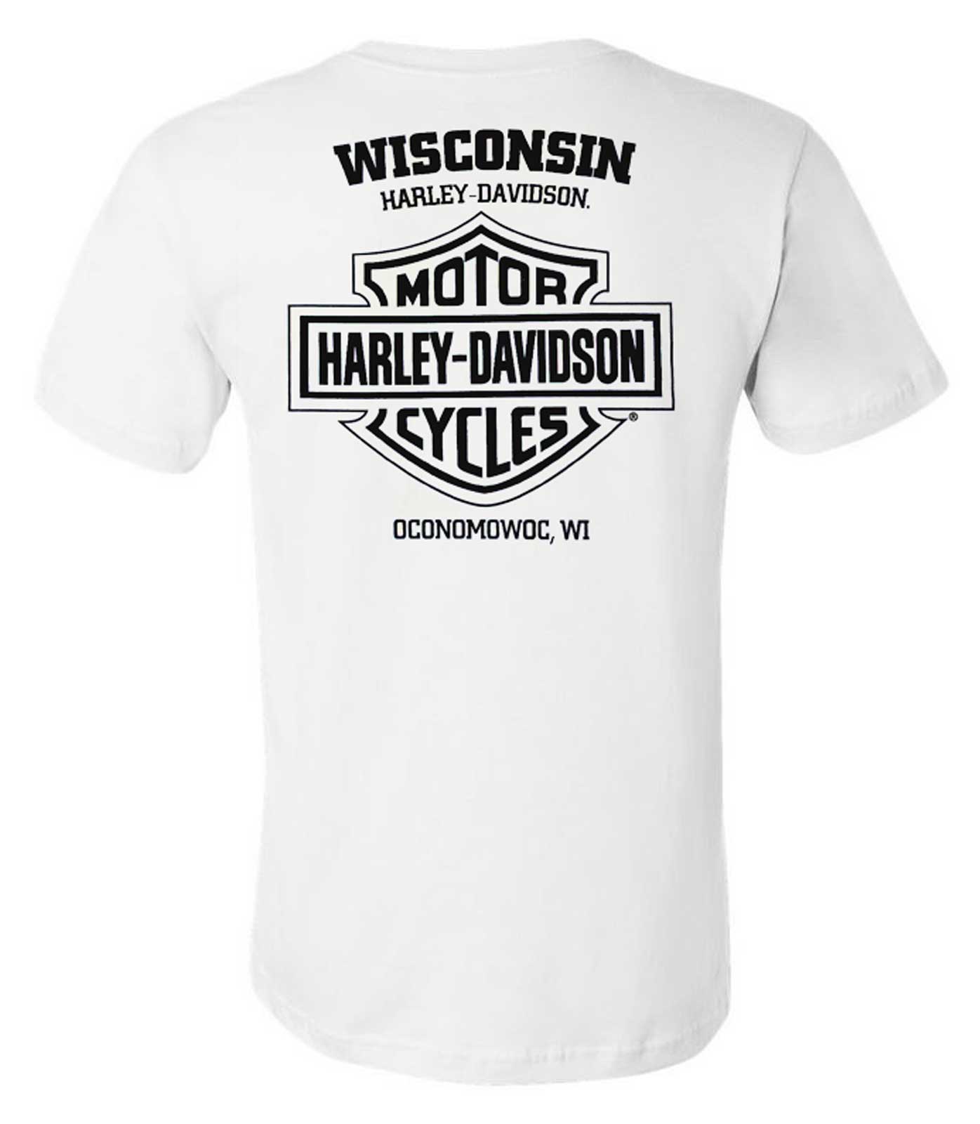 Harley-Davidson Free Shipping - Harley-Davidson Men's Open Bar & Shield On White Short Sleeve Crew-Neck T-Shirt - Free Shipping on many products plus Orders Over $99