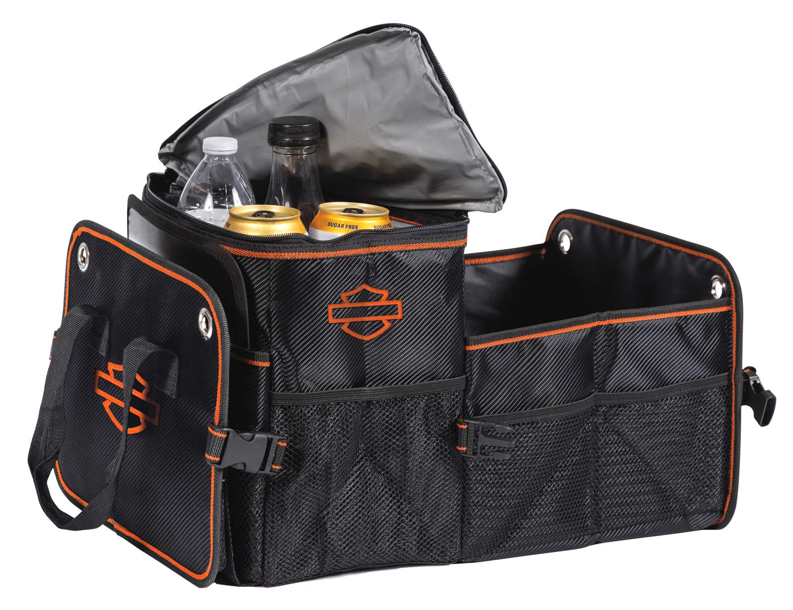 Harley-Davidson Free Shipping - Harley-Davidson Collapsible & Portable Trunk Organizer, Silhouette Orange Logo - Free Shipping on many products plus Orders Over $99