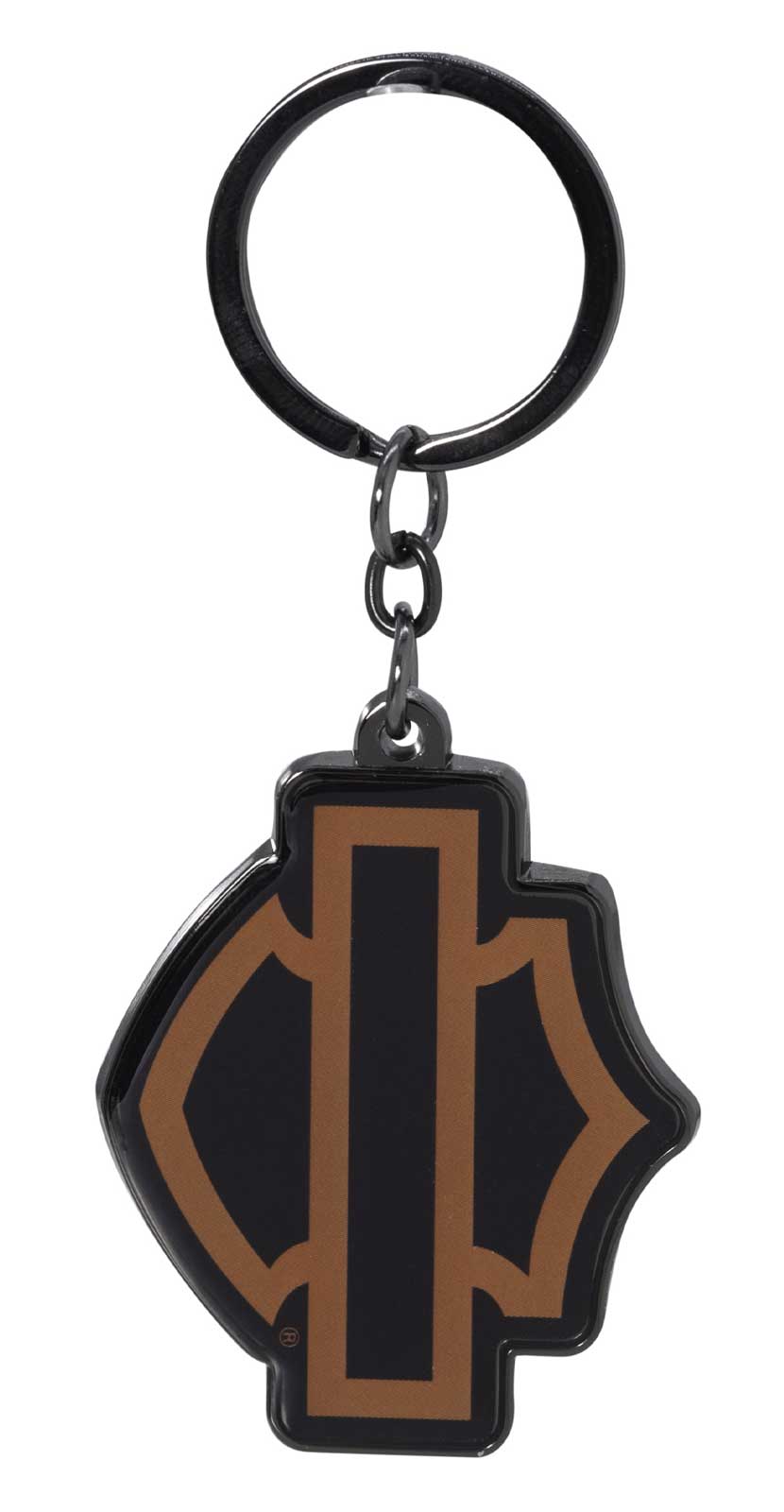 Harley-Davidson Silhouette Bar & Shield Logo Dome-Style Key Chain, Orange - Wisconsin Harley-Davidson