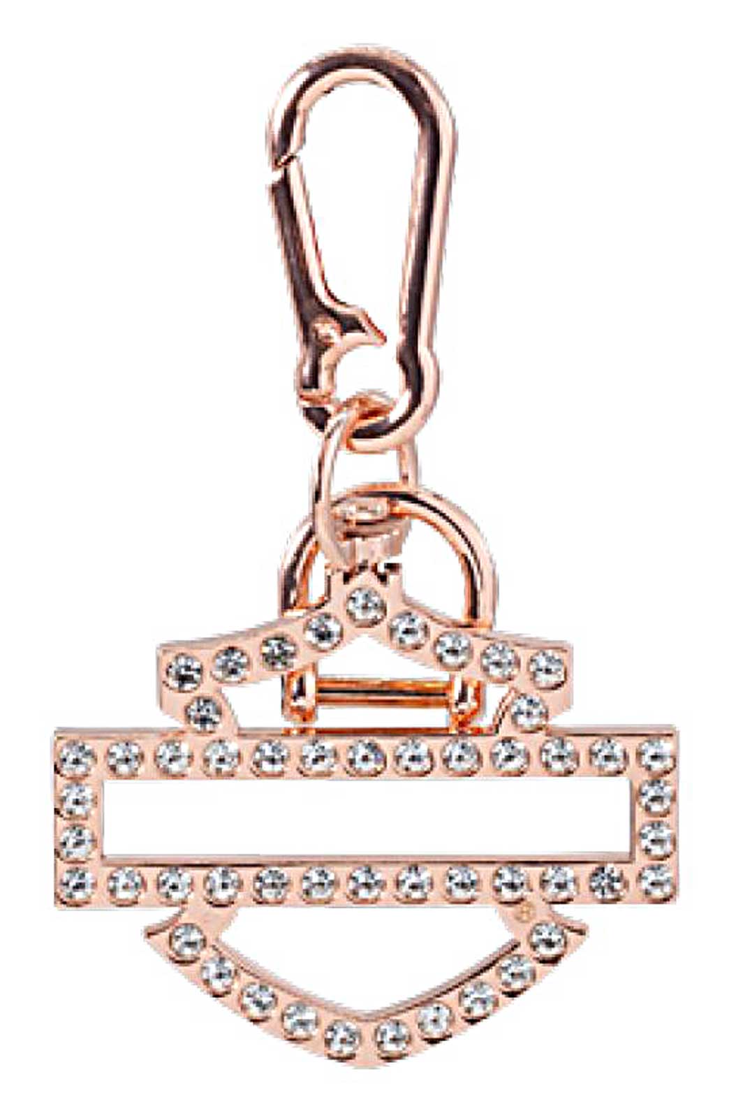 Harley-Davidson Silhouette Embellished Bar & Shield Logo Key Chain, Rose Gold - Wisconsin Harley-Davidson