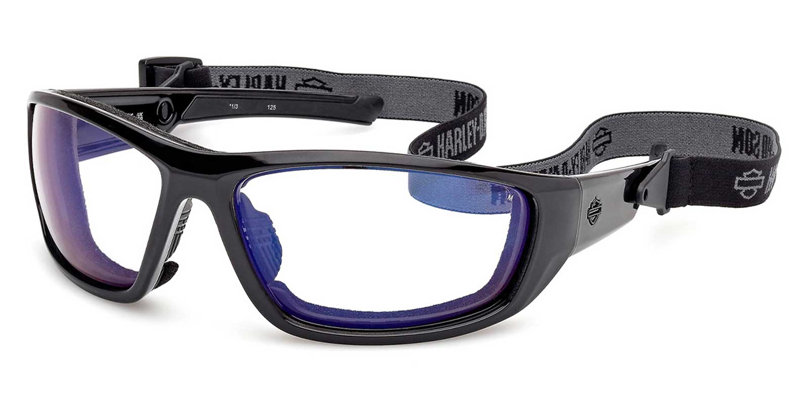 Harley-Davidson Men's Blaze Ace XL Sunglasses w/ Headstrap, Blue Mirror Lens - Wisconsin Harley-Davidson