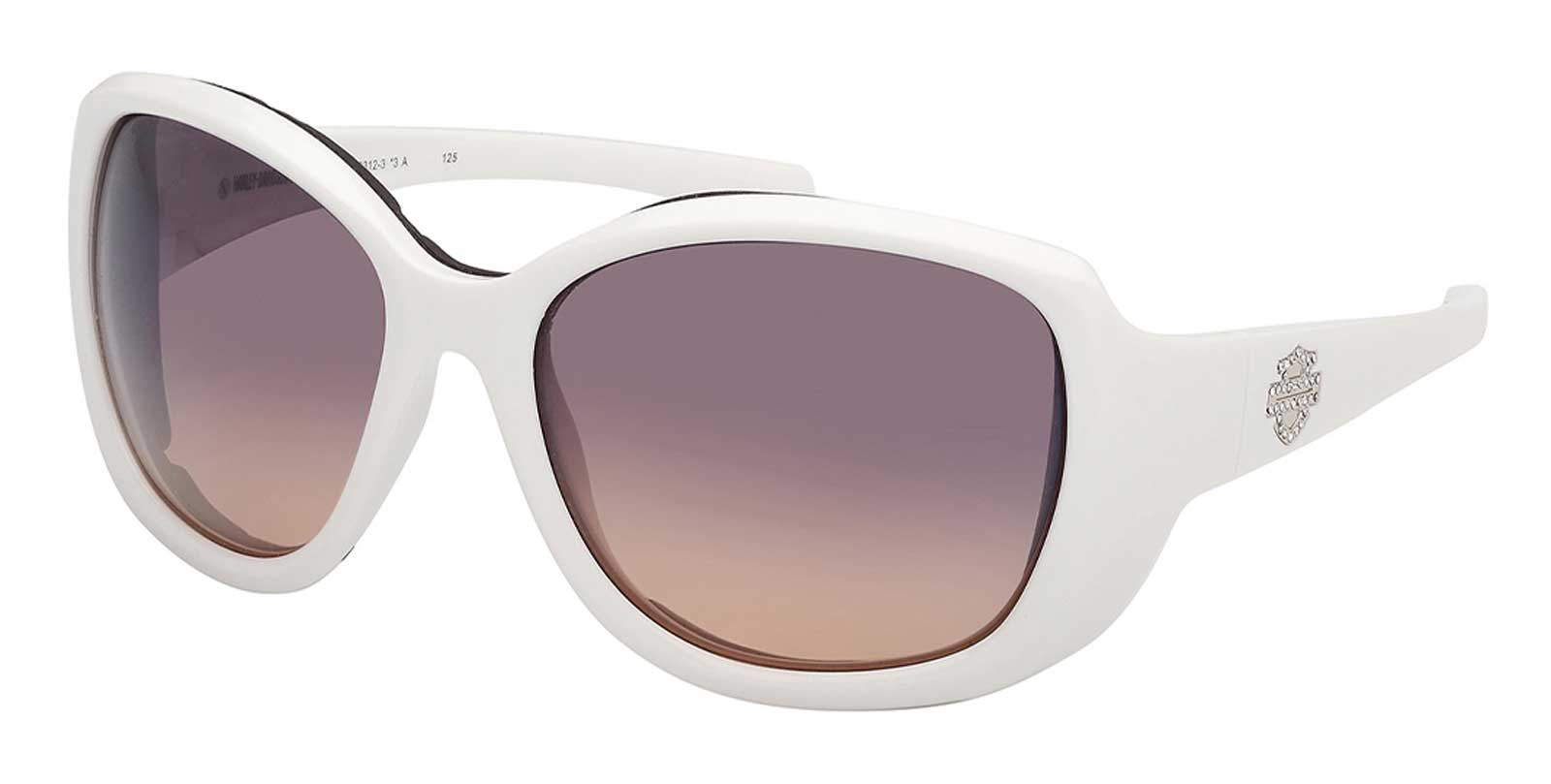 Harley-Davidson Women's Lightning Ride White Sunglasses, Smoke to Peach Lens - Wisconsin Harley-Davidson