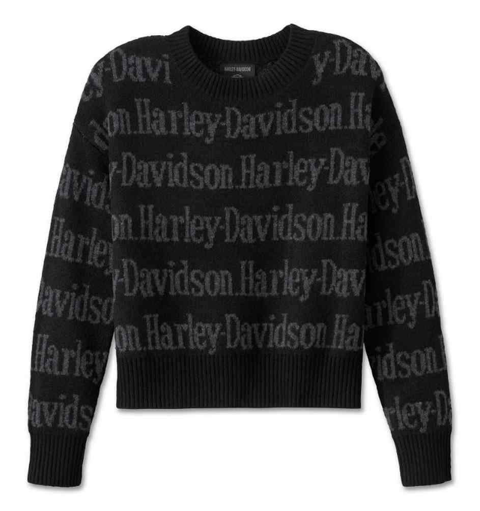 Harley-Davidson ヴィンテージコットンニット 2XL ブラック Harley-Davidson® Women's Repeated H-D Print Knit Sweater, Black