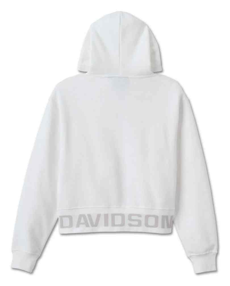 Harley-Davidson® Women's H-D Cropped Full Zip Hoodie, White 96153