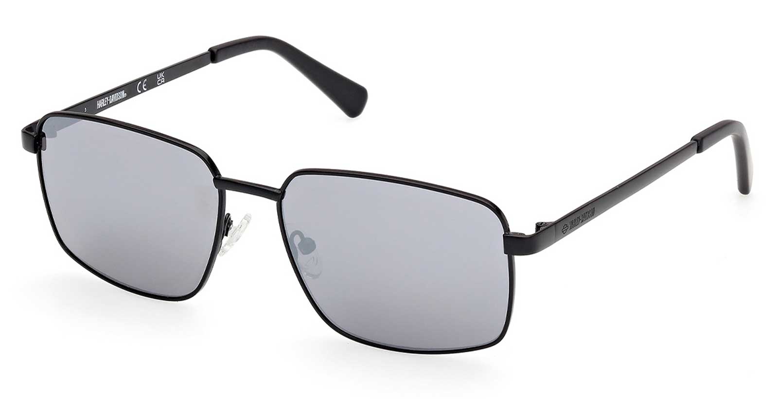 Harley-Davidson® Men's Square Metal Sunglasses, Matte Black