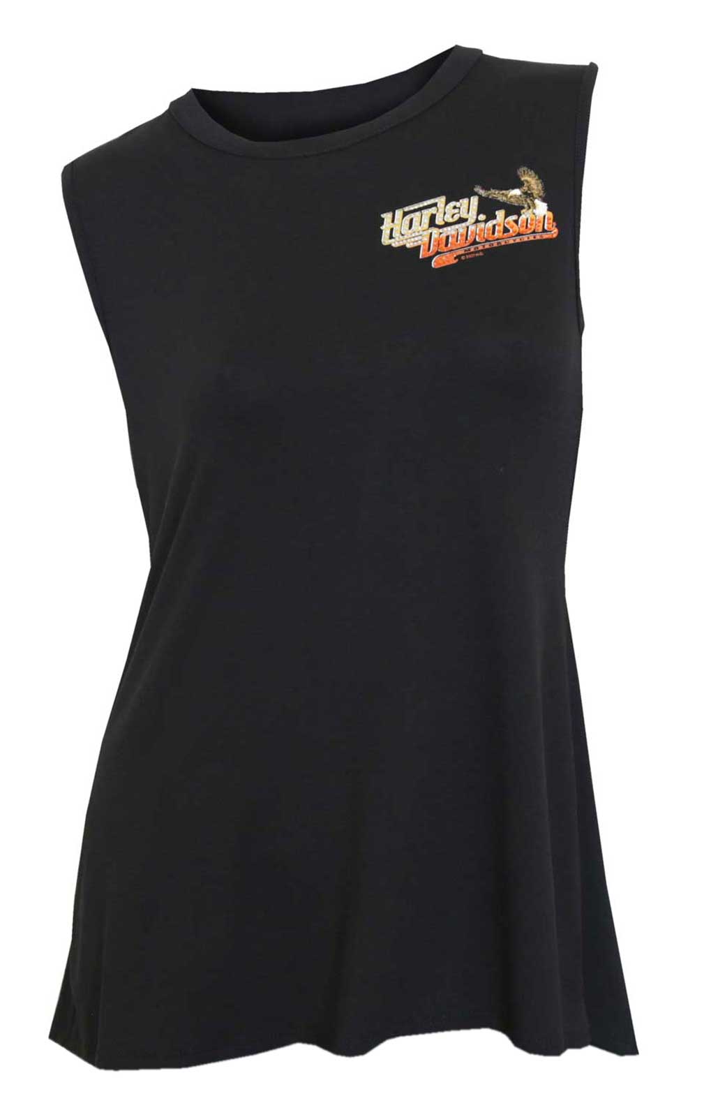 Harley-Davidson Women's Embellished Against The Wind Sleeveless Tank Top, Black - Wisconsin Harley-Davidson