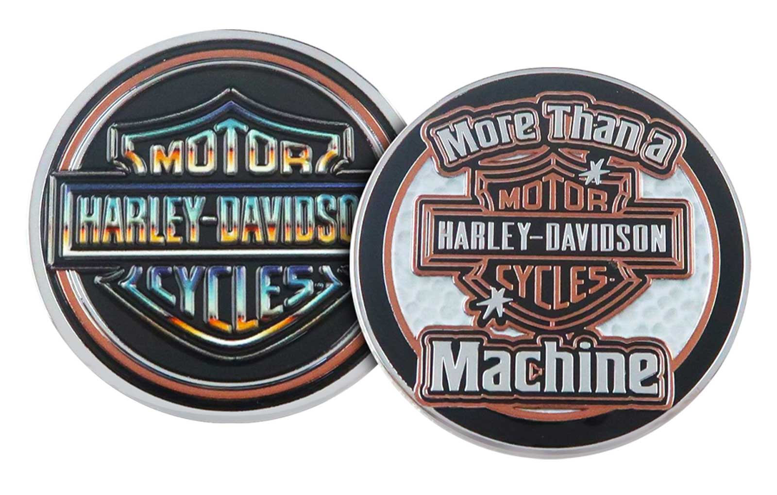 Harley-Davidson More Machine Metal Bar & Shield Challenge Coin, 1.75 in - Black - Wisconsin Harley-Davidson